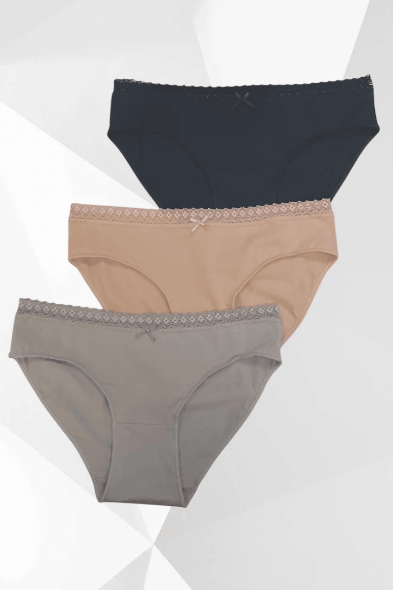 Γυναικείο Bikini Σλίπ Βαμβακερό Σέτ 3 Τμχ IDER 1-3072-1-3P