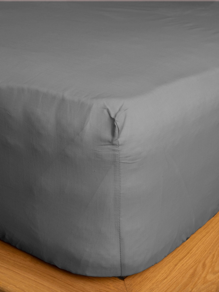Κατωσέντονο Cotton Feelings με λάστιχο 107 Dark Grey Υπέρδιπλο (180x200+30)