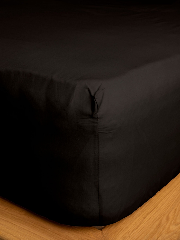 Κατωσέντονο Cotton Feelings με λάστιχο 111 Black Υπέρδιπλο (180x200+30)
