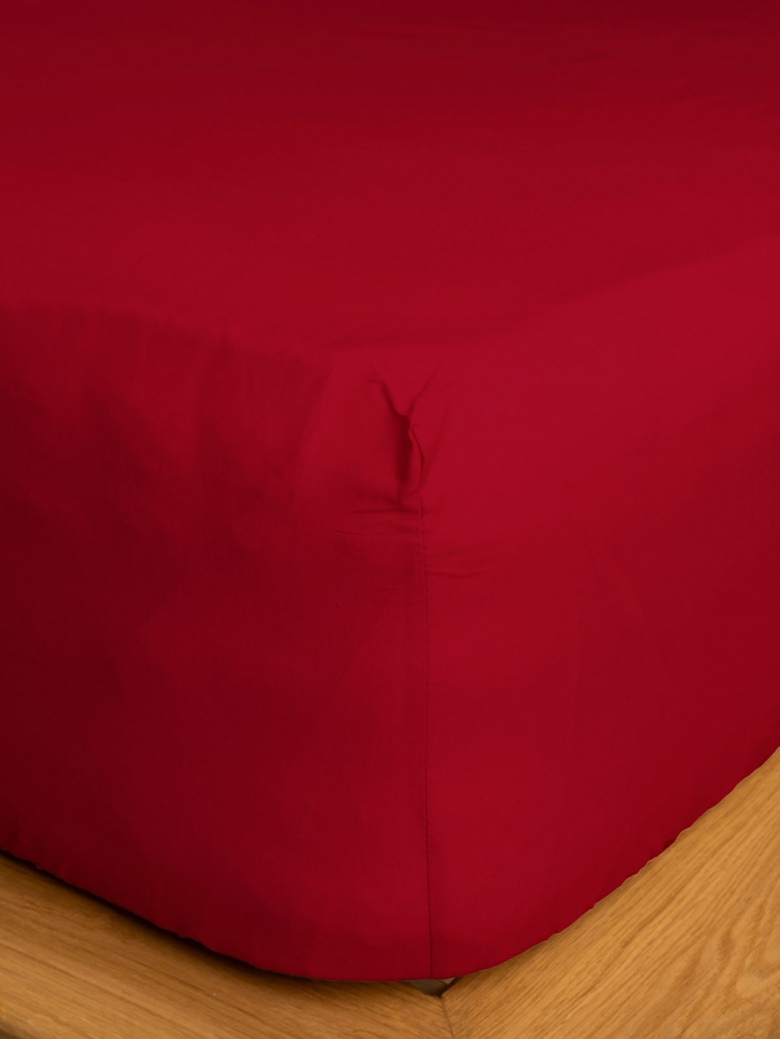 Κατωσέντονο Cotton Feelings με λάστιχο 113 Red Υπέρδιπλο (180x200+30)