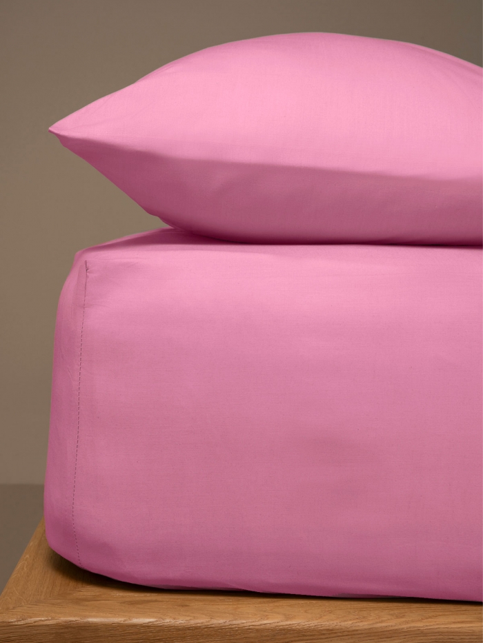 Κατωσέντονο Menta με λάστιχο 13 Pink Μονό (100x200+25)