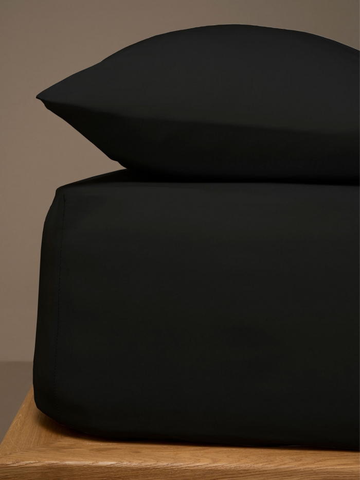 Κατωσέντονο Menta με λάστιχο 21 Black Μονό (100x200+25)