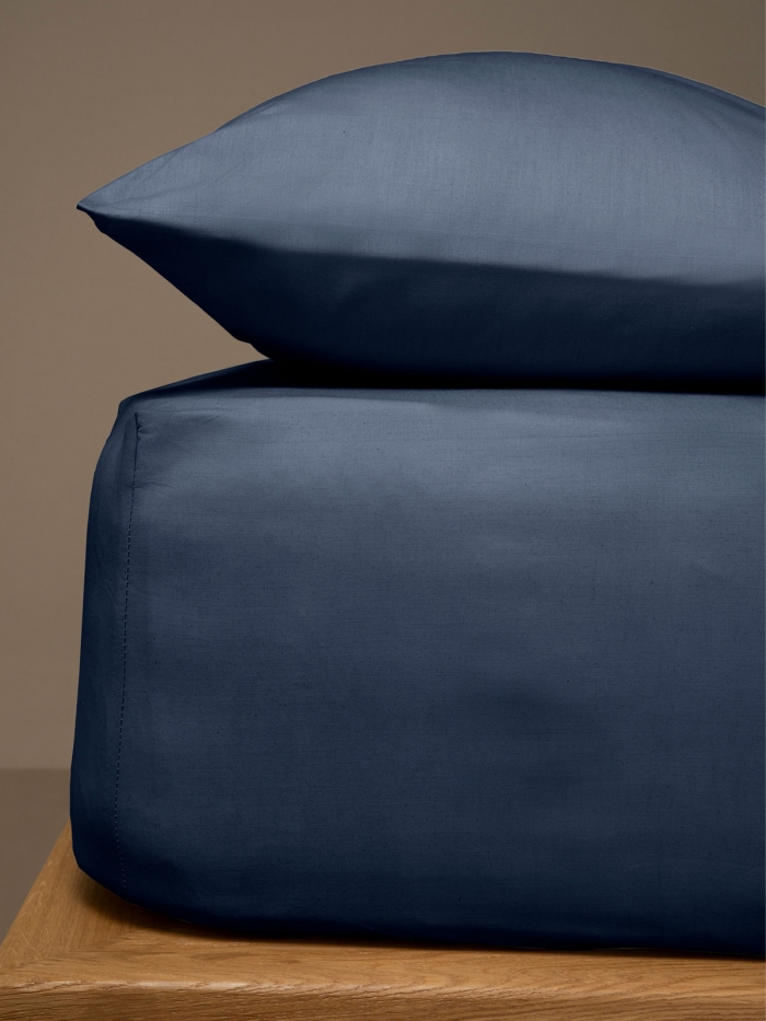 Κατωσέντονο Menta με λάστιχο 26 Navy Μονό (100x200+25)