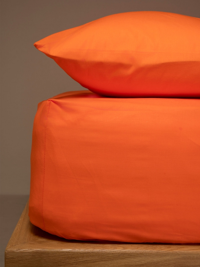 Κατωσέντονο Menta με λάστιχο 7 Orange Μονό (100x200+25)