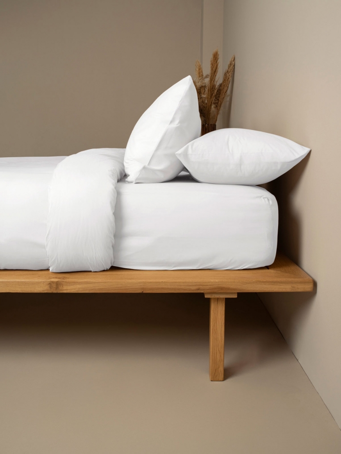 Σεντόνι Cotton Feelings φλατ 100 White Μονό (165x270)