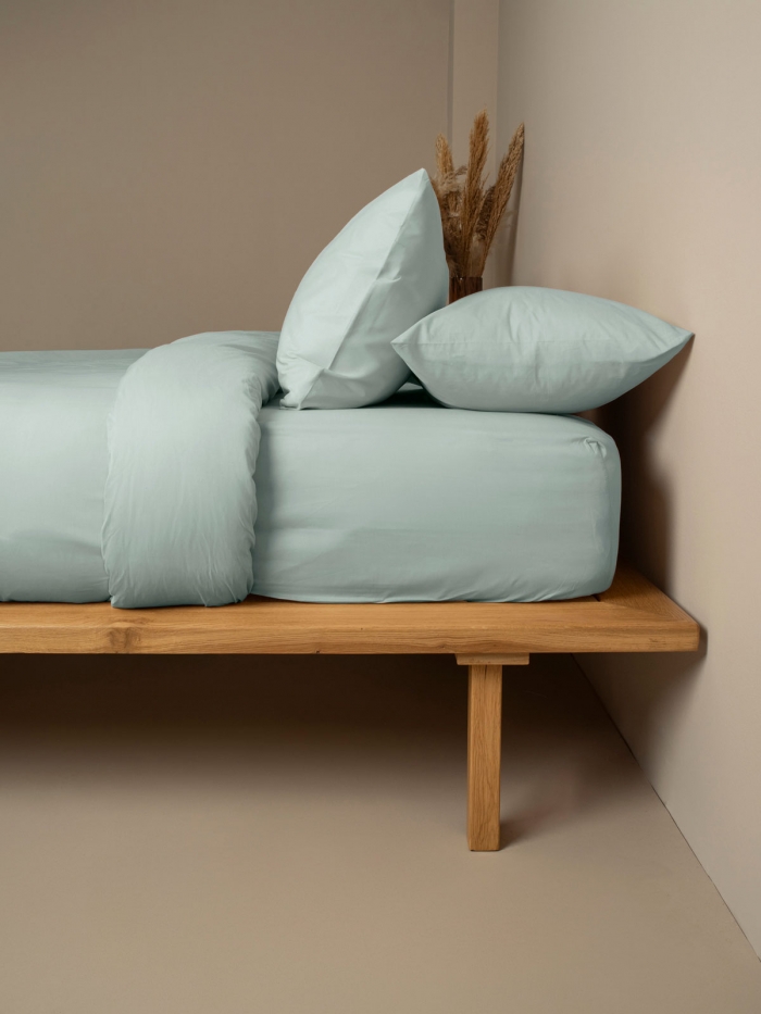 Σεντόνι Cotton Feelings φλατ 105 Aqua Μονό (165x270)