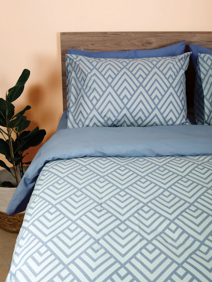 Σετ Σεντόνια Cotton Feelings 2036 Blue Διπλό (200x270)