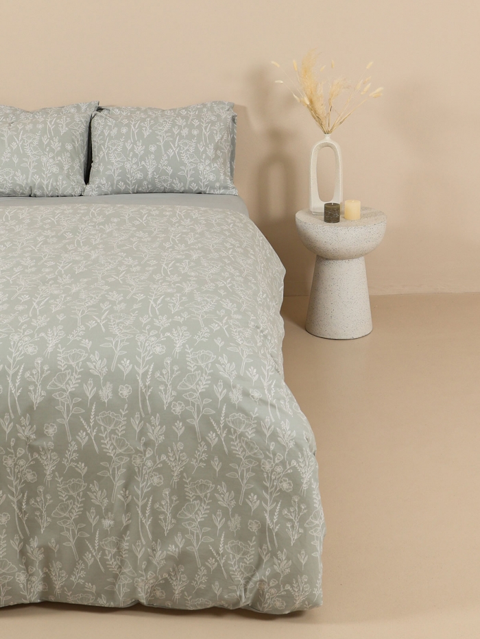 Σετ Σεντόνια Cotton Feelings 2050 Grey Διπλό με λάστιχο (150x205+30)