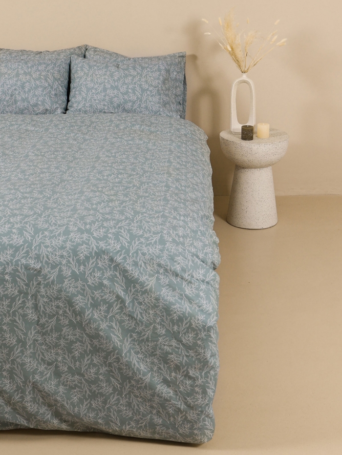 Σετ Σεντόνια Cotton Feelings 2052 Aqua Διπλό με λάστιχο (150x205+30)