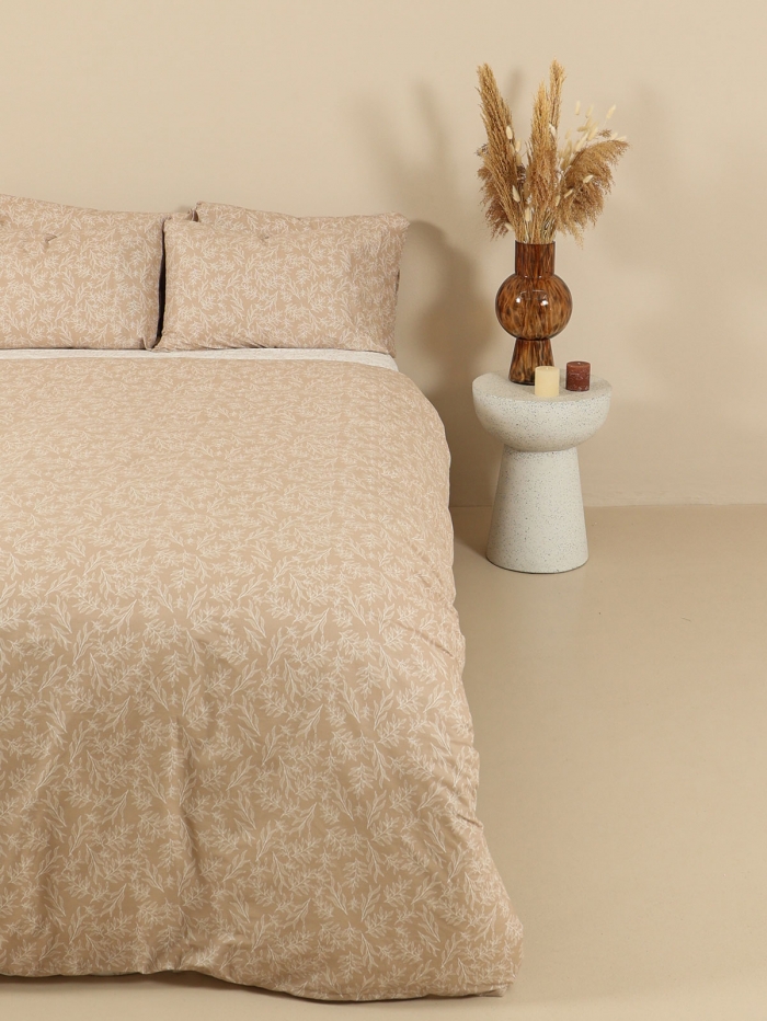 Σετ Σεντόνια Cotton Feelings 2052 Beige Διπλό με λάστιχο (150x205+30)
