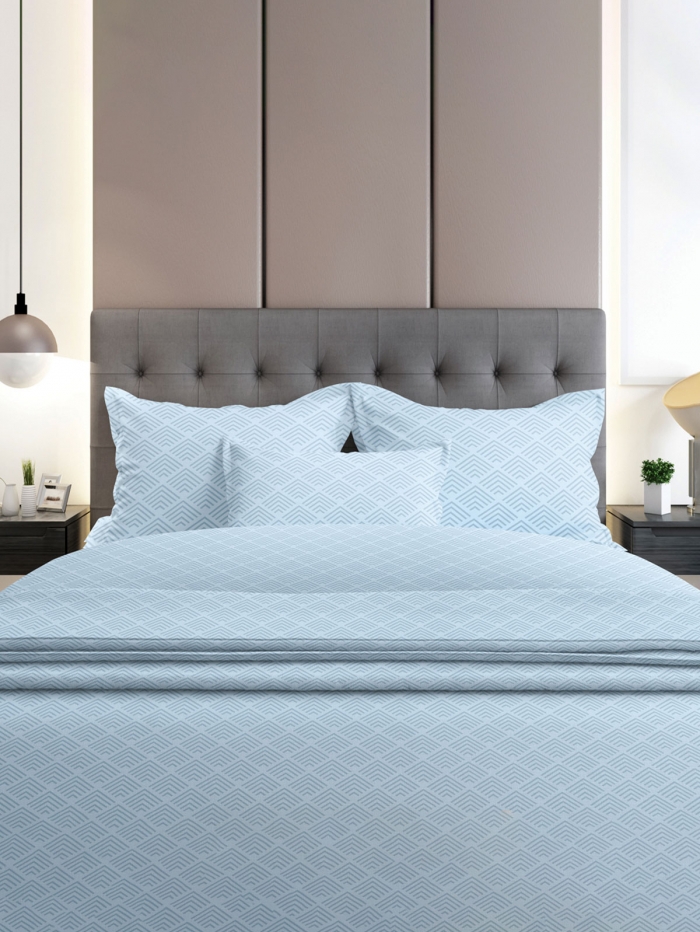 Σετ Σεντόνια Flannel 2048 Blue Διπλό με λάστιχο (150x205+30)