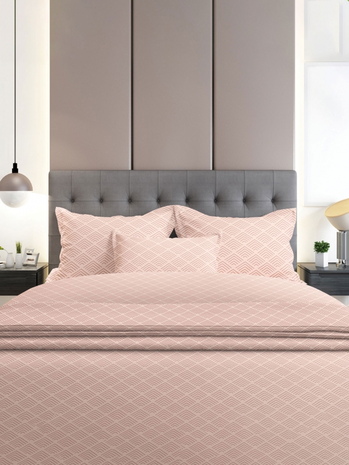 Σετ Σεντόνια Flannel 2048 Pink Διπλό με λάστιχο (150x205+30)