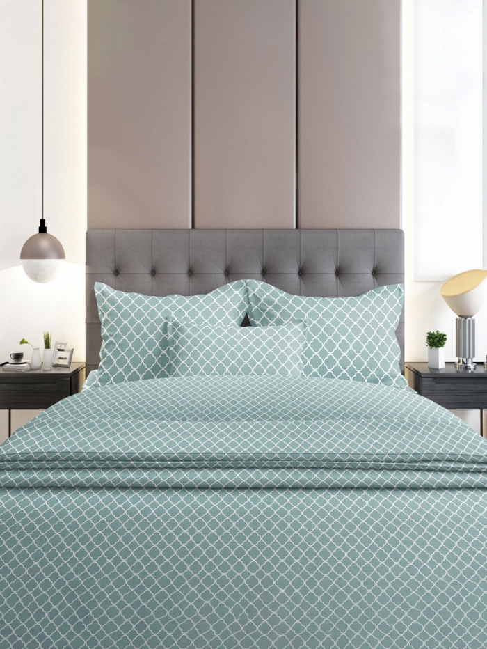 Σετ Σεντόνια Flannel 530 Aqua Διπλό με λάστιχο (150x205+30)