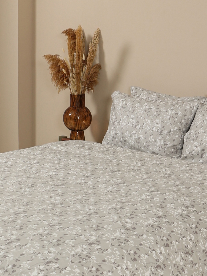 Σετ Σεντόνια Menta Εμπριμέ 320 Grey Διπλό (200x250)