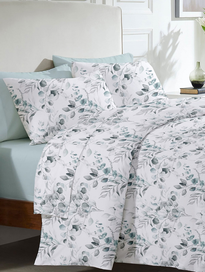 Σετ Σεντόνια Menta Εμπριμέ 560 Grey Διπλό (200x250)